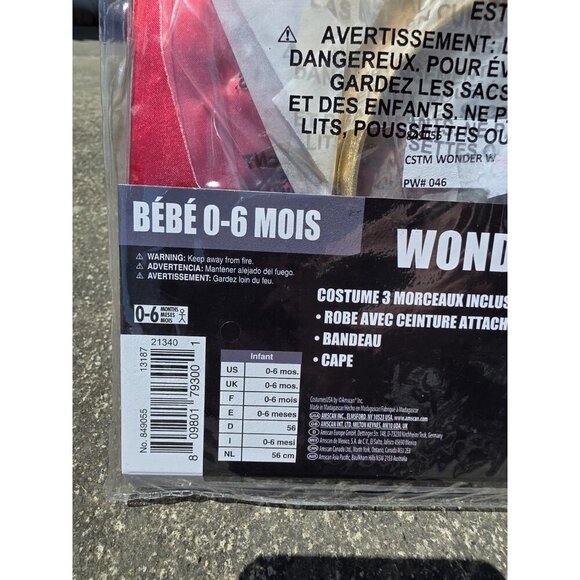 Wonder Woman Infant Baby Girls 0-6 Months Halloween Costume 3 Pieces NEW‎ - Picture 5 of 5